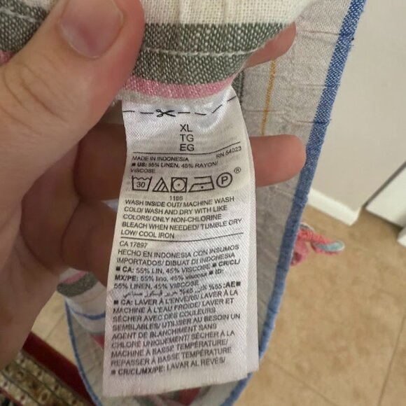 Old Navy Multi-Colored Wide Leg Linen Pants – Size XL (Gently Used, Good Conditi - Picture 4 of 4